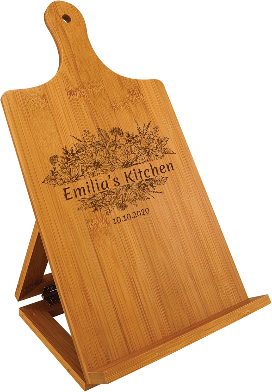 Custom Bamboo Chefs Easel Stand Eco-Friendly Cooking Gift
