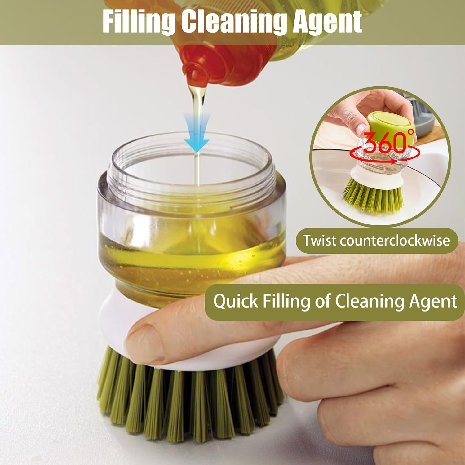 Efficient Cleaning Dispenser Brush for Easy Kitchen Use