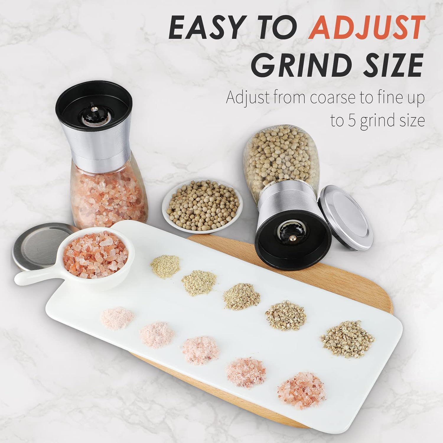 Ebaco Salt Pepper Grinder Set 2 Pack