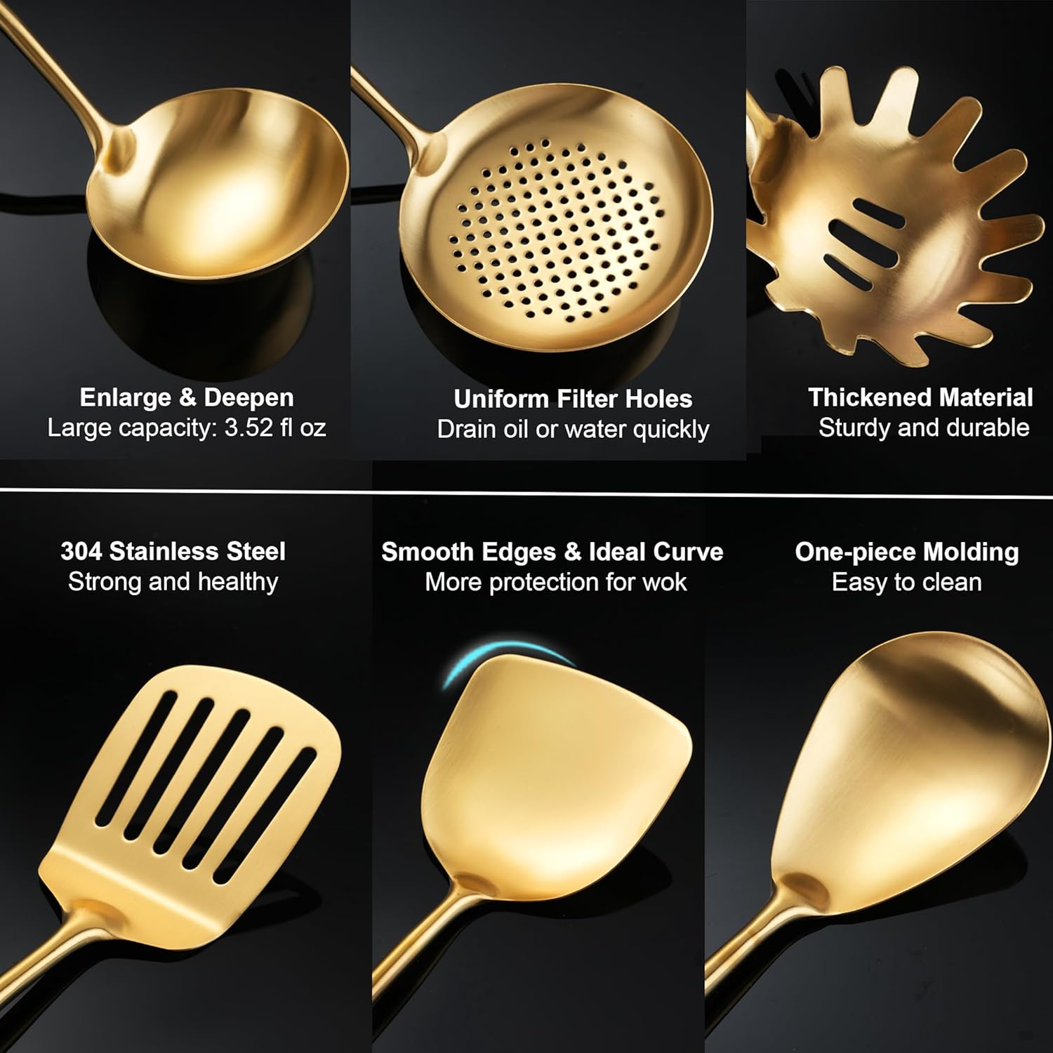 9-Piece Stainless Steel Cooking Utensils Set