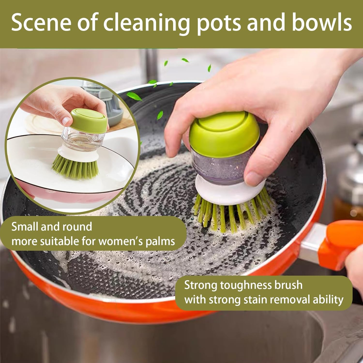 Efficient Cleaning Dispenser Brush for Easy Kitchen Use