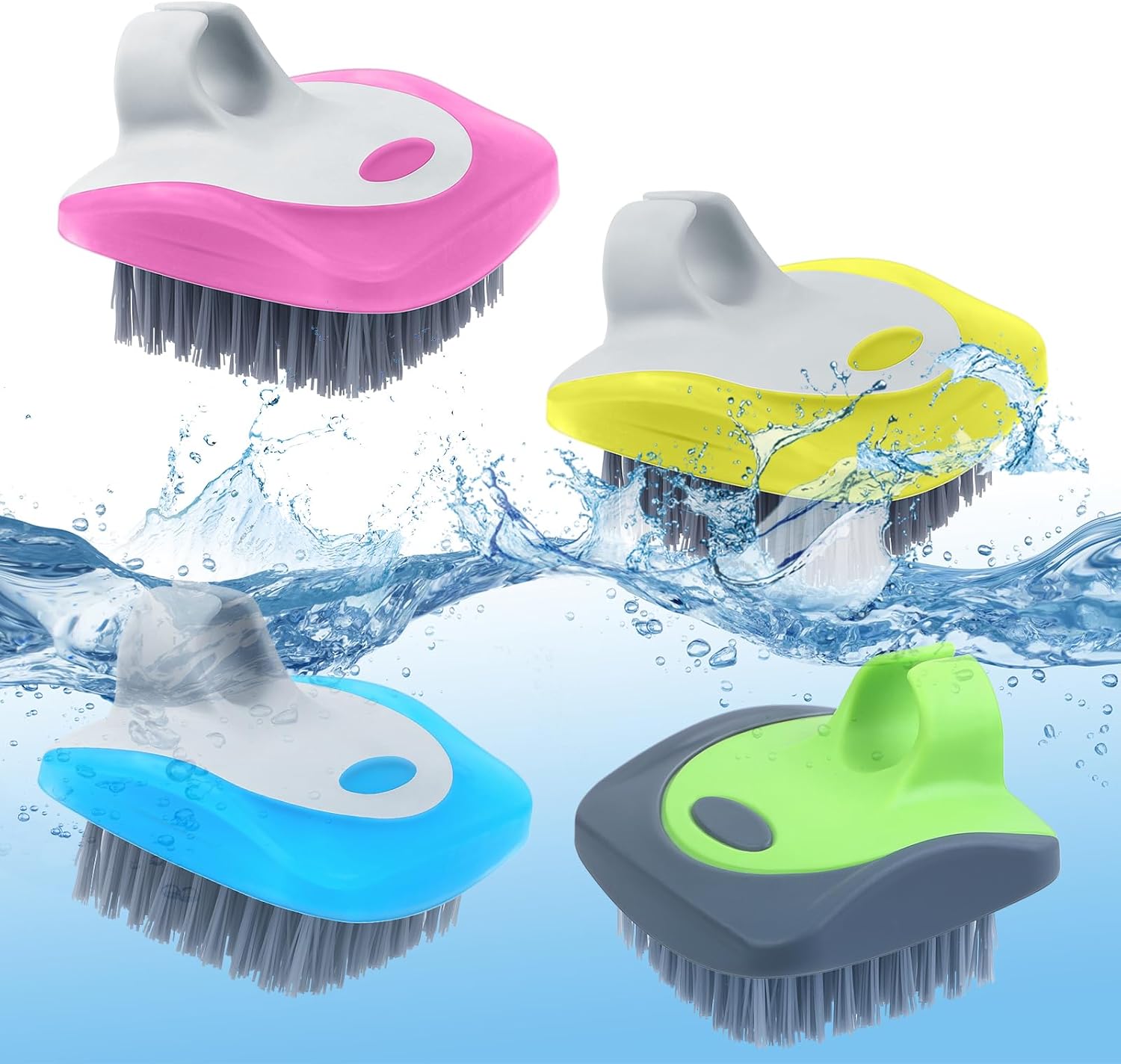 Aodaer 4 Piece Vegetable Brush with Silicone Grips