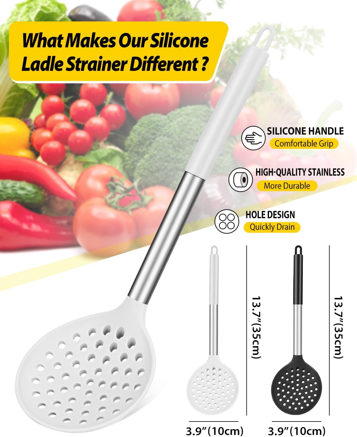 Premium Kitchen Ladle Strainer Set for High Heat and Easy Cooking