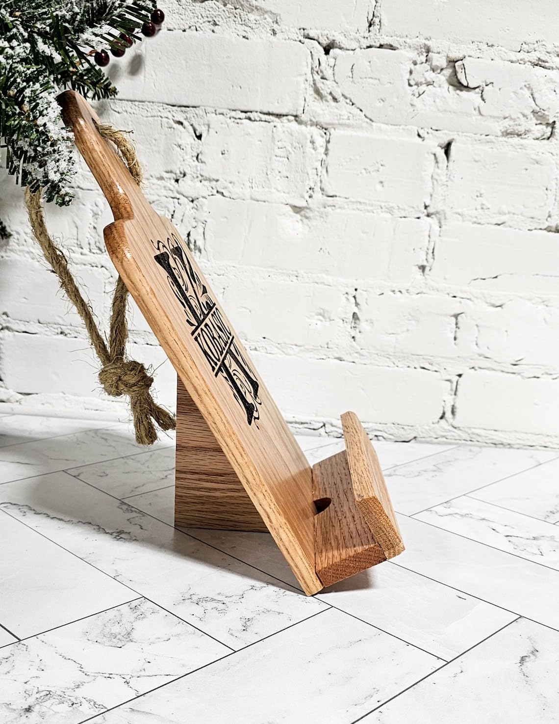 Handmade Personalized Oak Recipe Stand Custom Keyboard for Recipe Storage