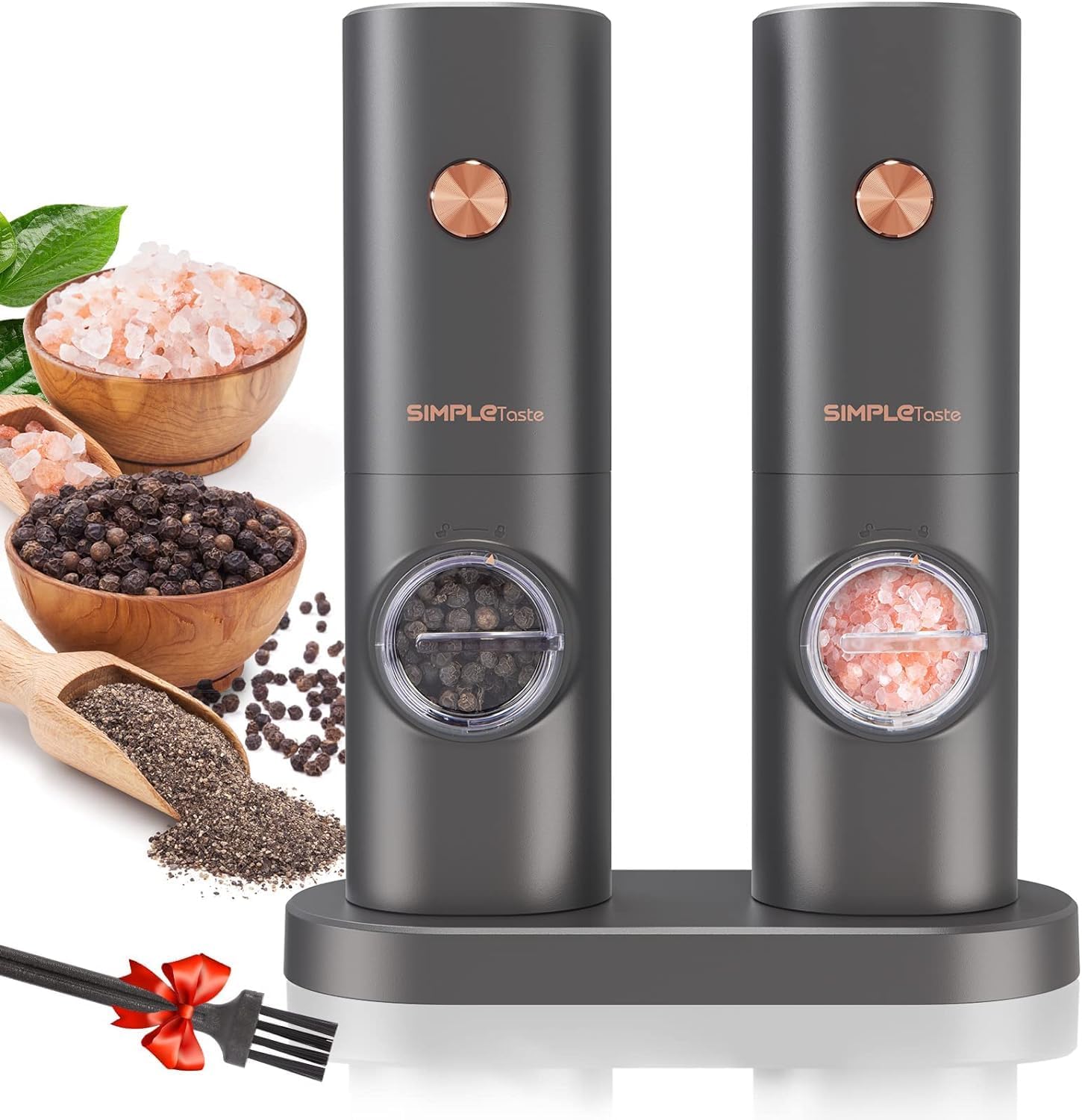 SIMPLETASTE Electric Salt and Pepper Grinder Set