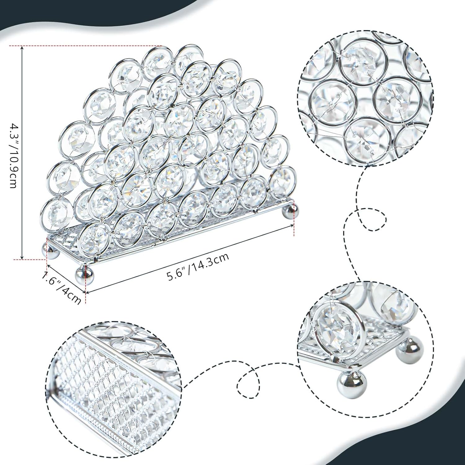 Crystal Napkin Holder Luxury Silver Design