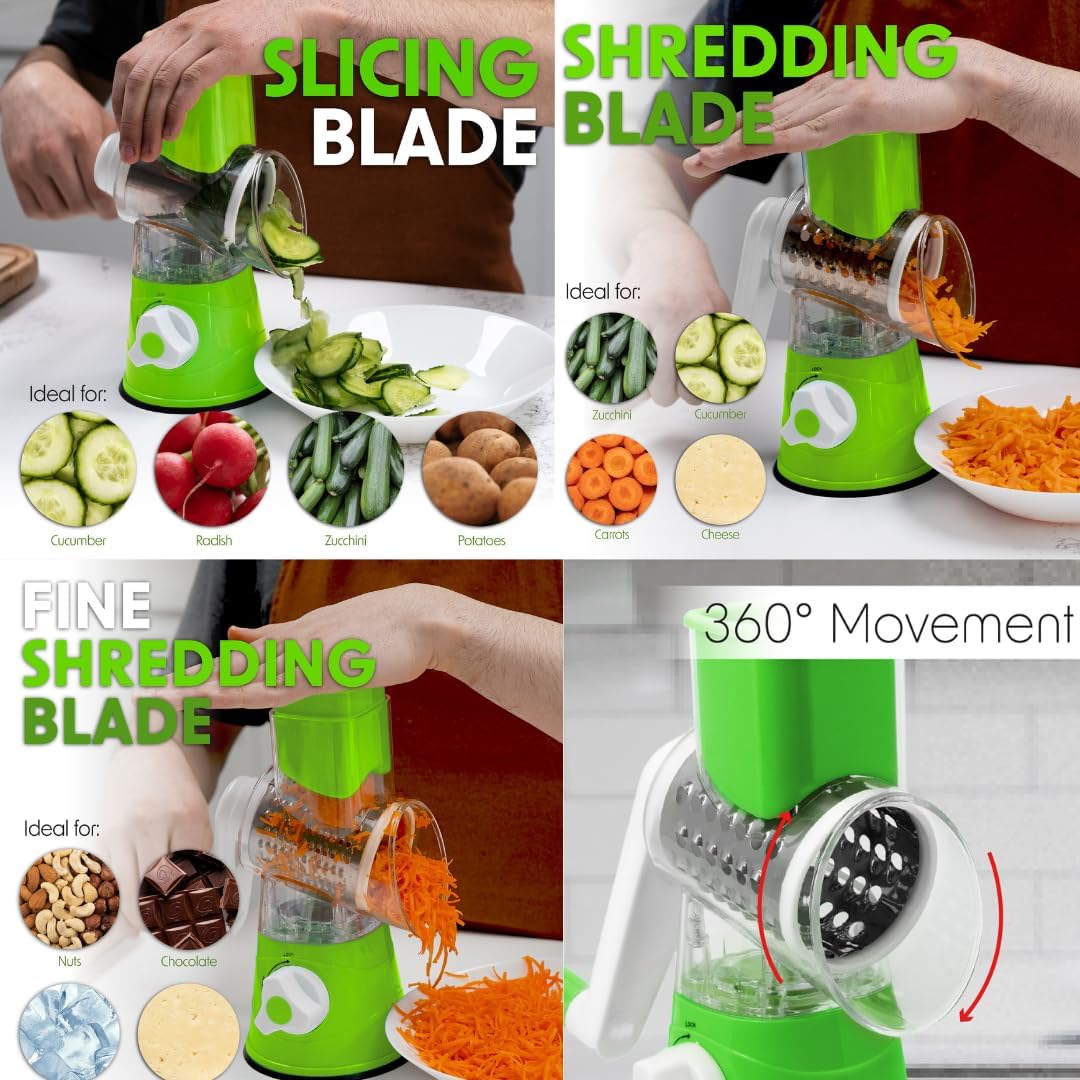 Manual Cheese Grater Slicer Complete Kitchenessential for grating slicing and grinding