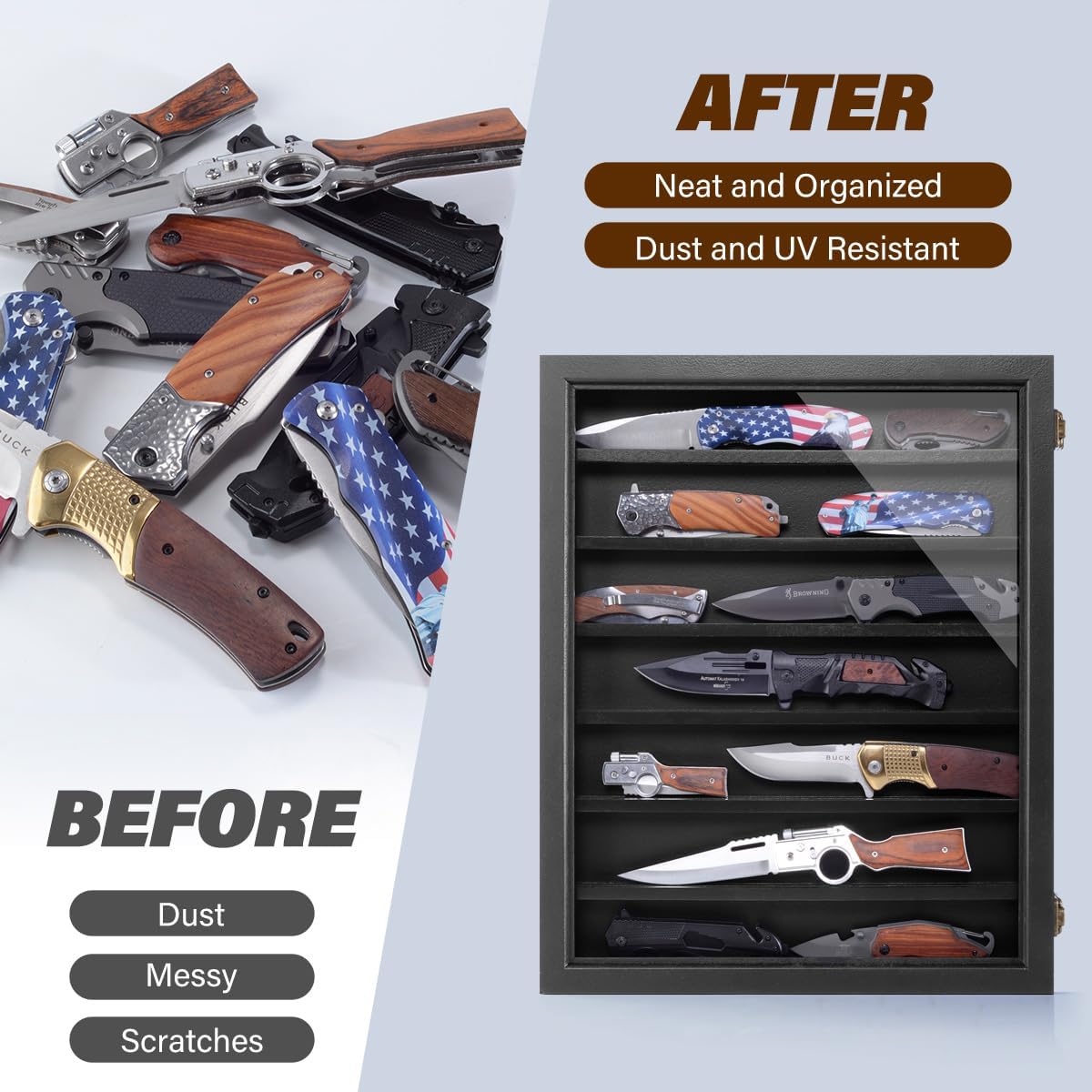 ULTRGEE Wall Mounted Knife Display Case