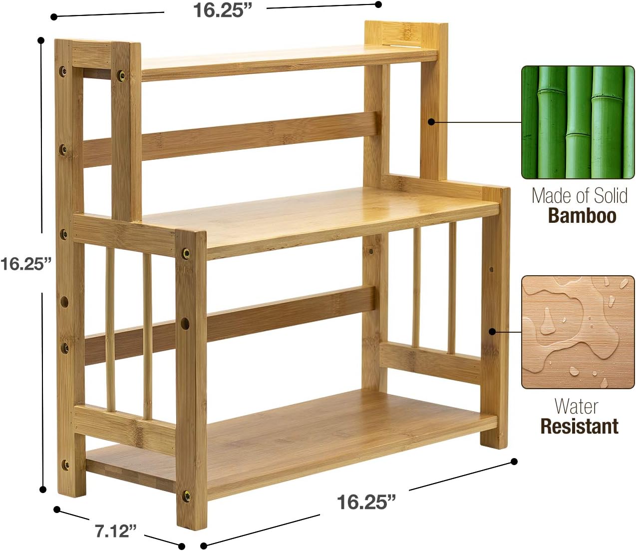 Sorbus 3-Tier Bamboo Spice Storage Organizer