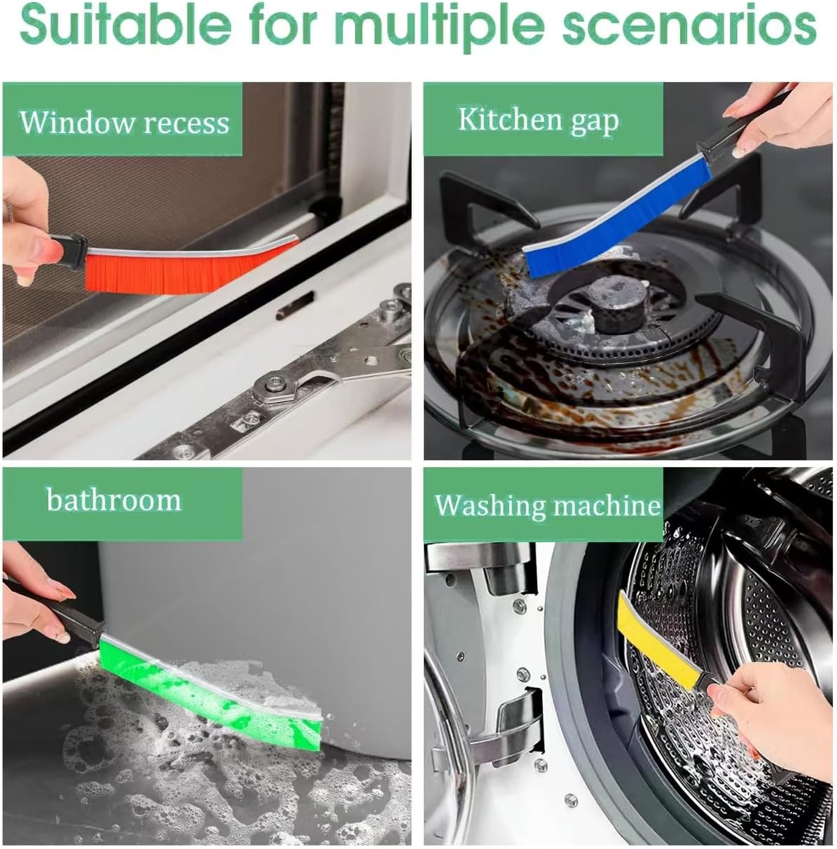 6Pcs Multifunctional Corner Cleaning Brush Kitchen Bathroom Grout Brush