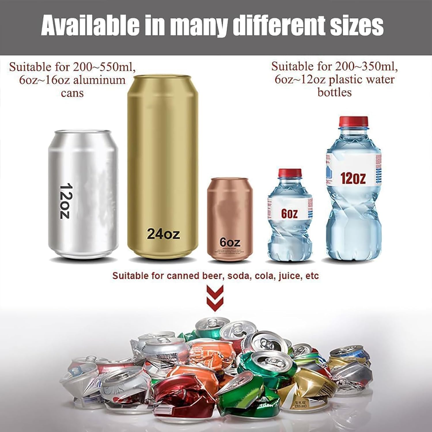 Compact Efficient Aluminum Can Plastic Bottle Crusher