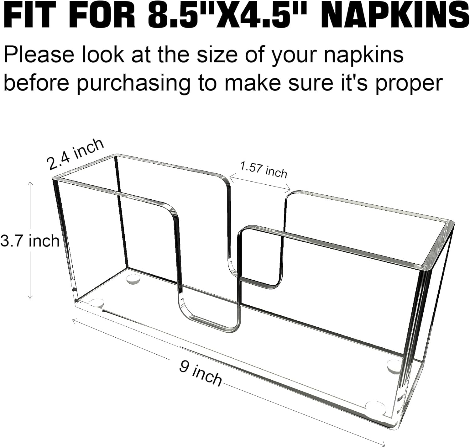 XQIGI Acrylic Napkin Holder - 9 inch Clear Hand Towel Storage Tray