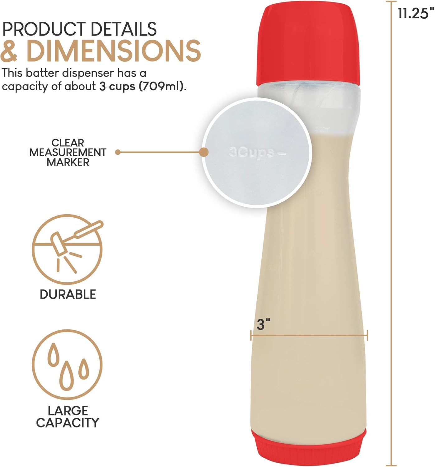 Pancake Batter Dispenser Red