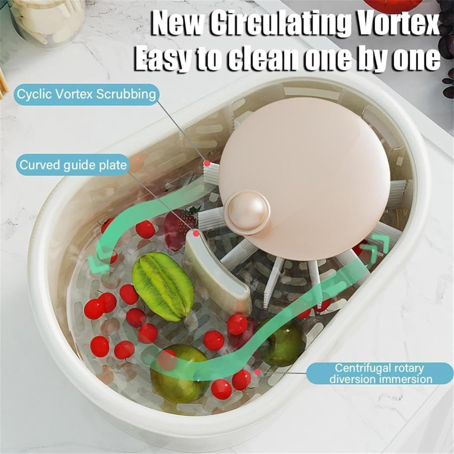OOGKA Fruit Cleaner Spinner - Effortlessly Clean Fruits in Seconds