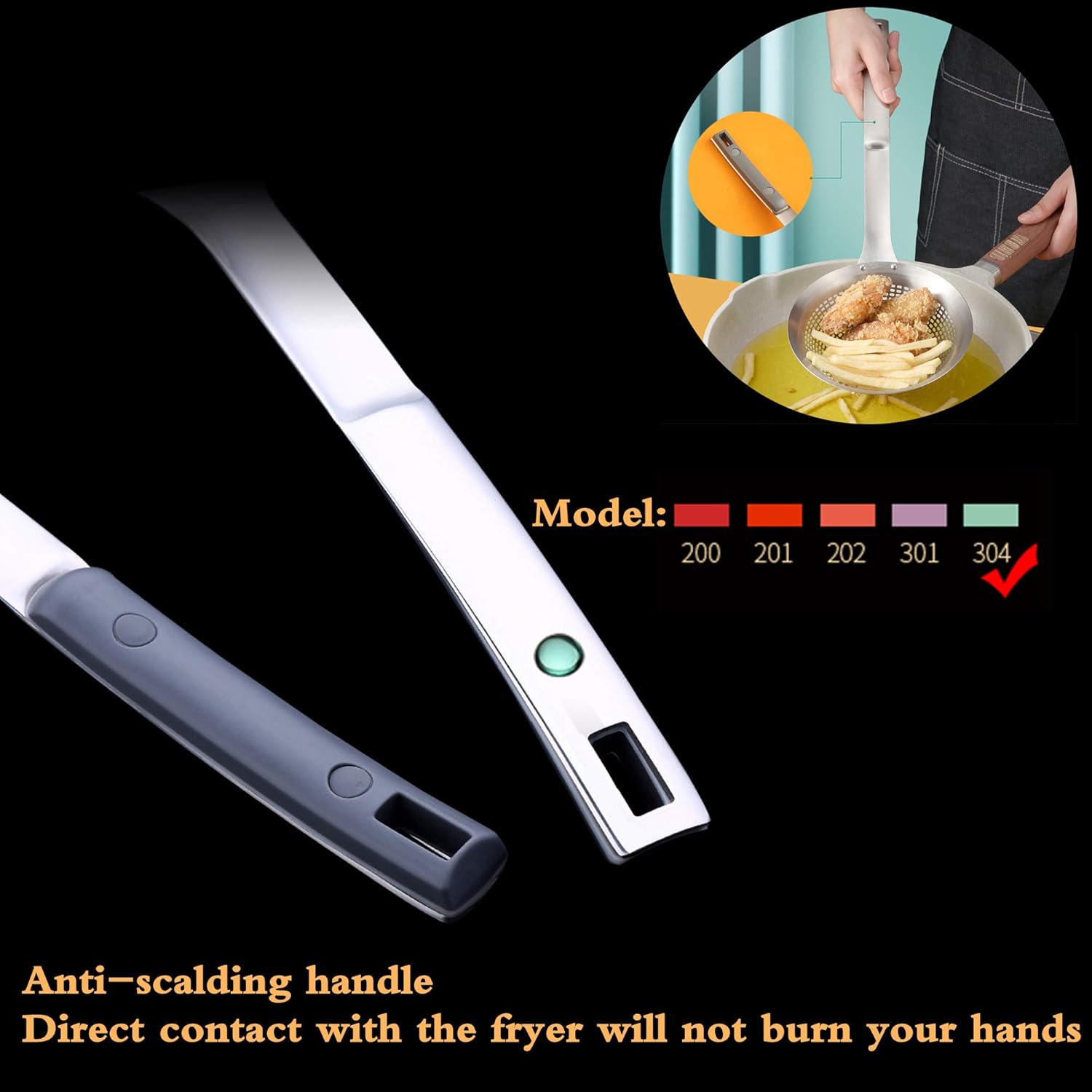 Heavy-Duty 145 Stainless Steel Skimmer Spoon for Cooking Frying