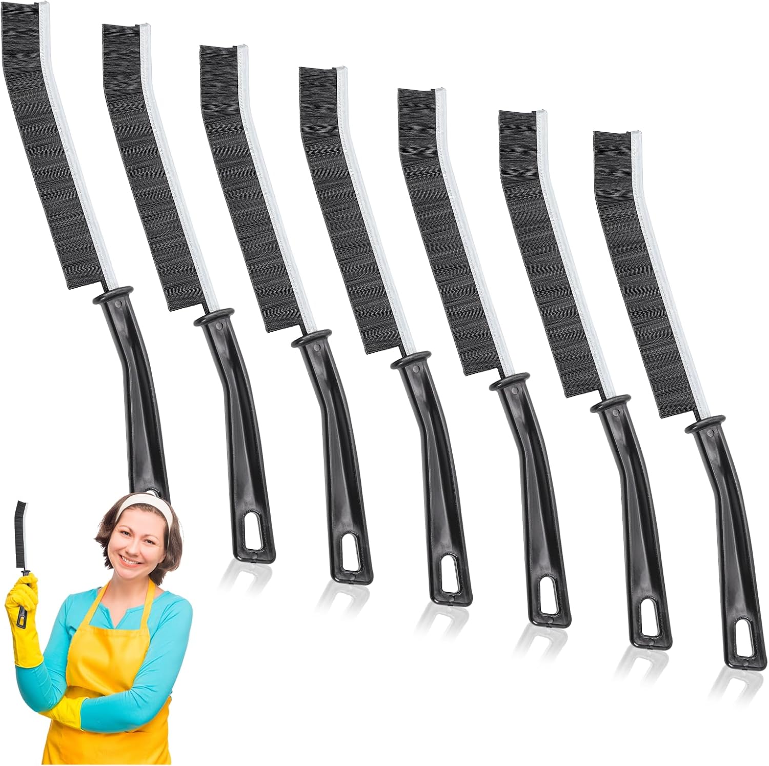 7 Pcs Multifunctional Hard Bristle Crevice Cleaning Brush Set