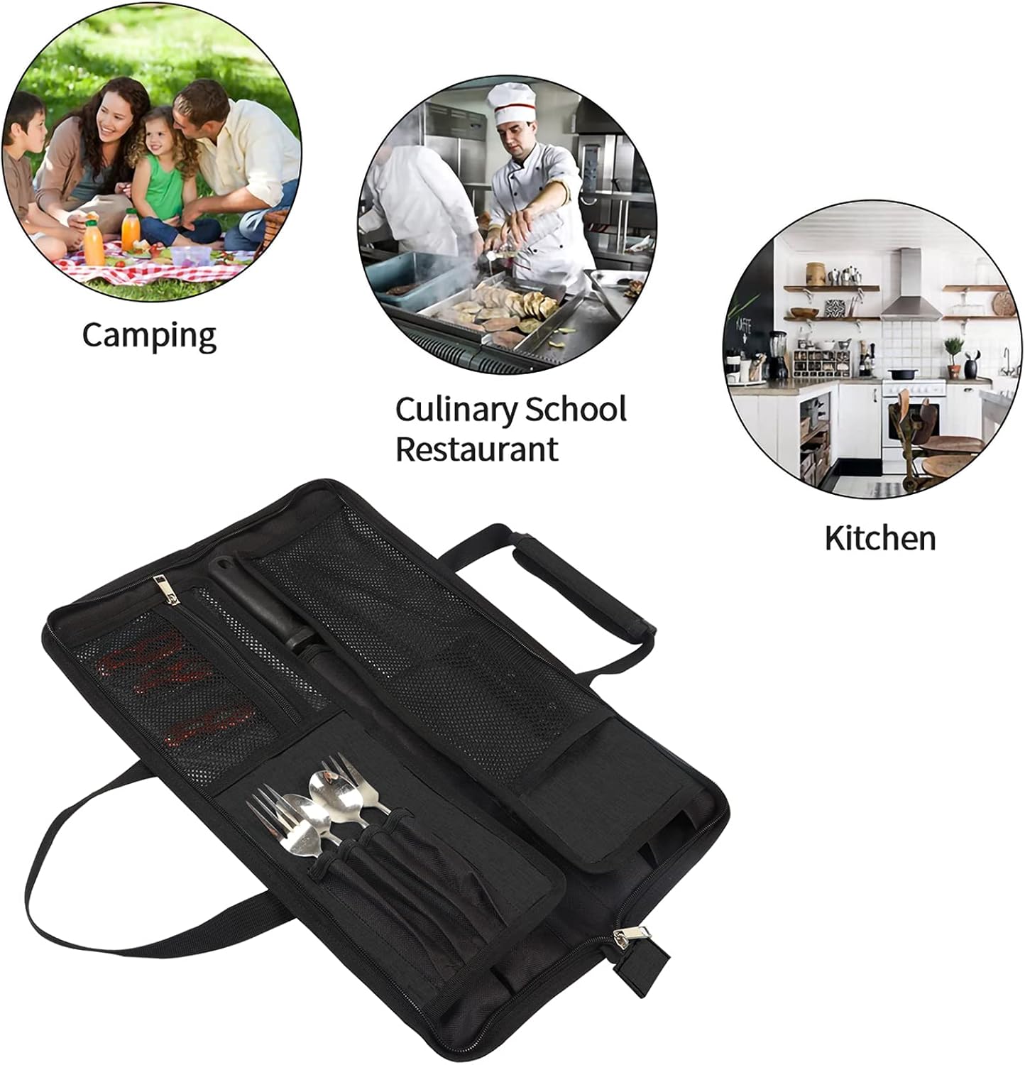 Premium Heavy Duty Chef Knife Roll Bag for Easy Storage Carry