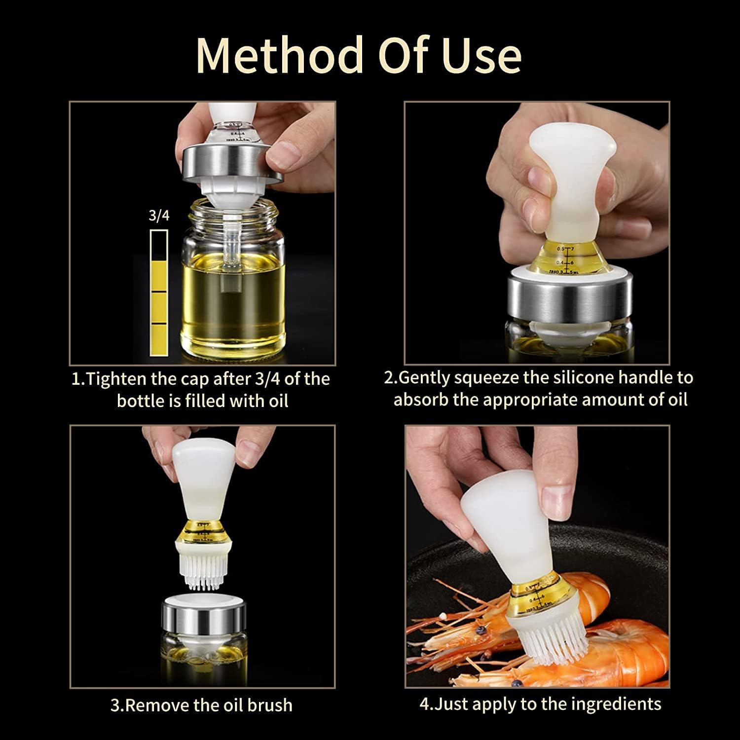 VolksRose Glass Oil Bottle with Silicone Oil Brush 160ml Easy Dispenser BBQdetector