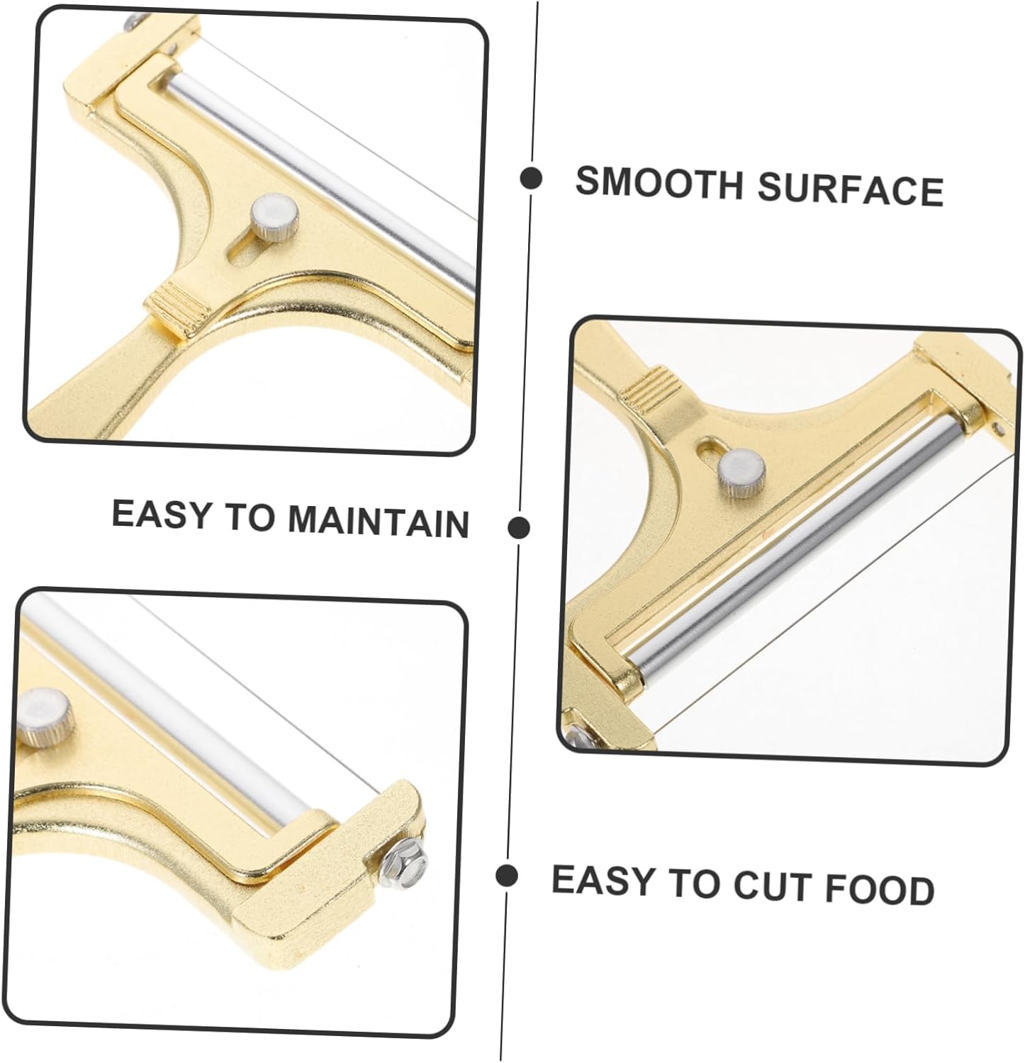 Golden Aluminum Alloy Cheese Slicer for Cream Cheese Butter