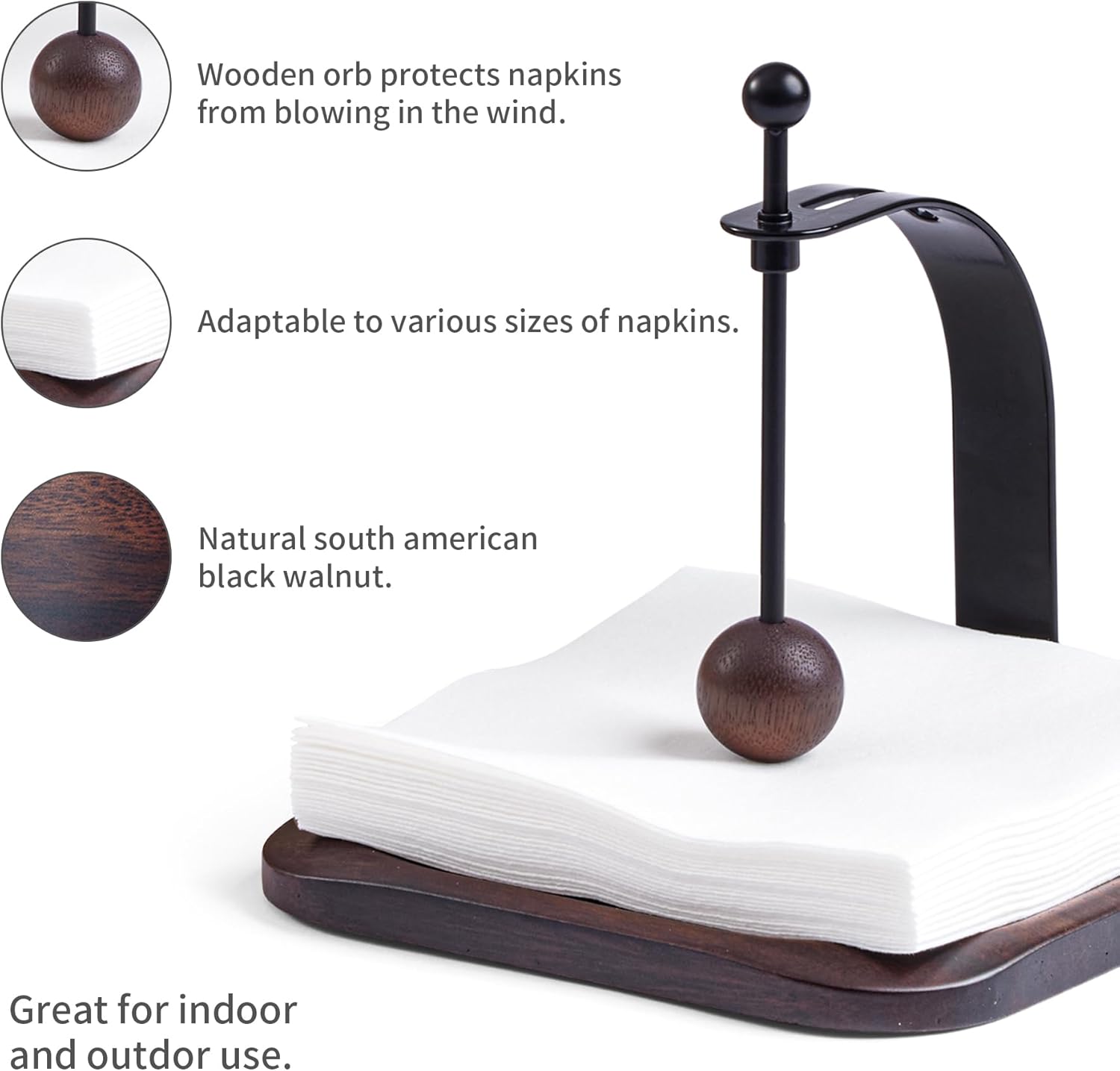 Perfect South American Walnut Napkin Holder for Home Kitchen
