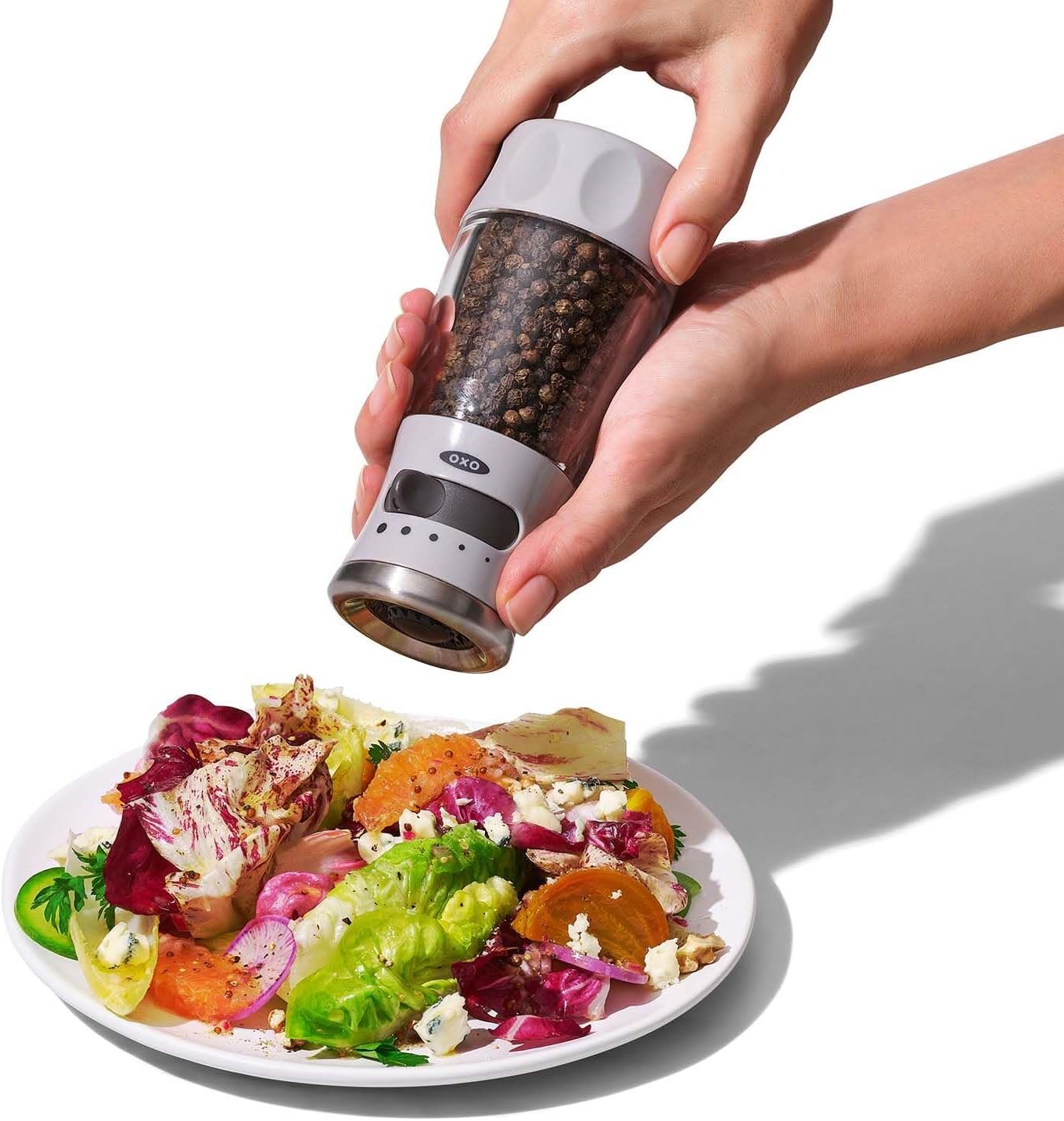 OXO Good Grips Contoured Pepper Grinder mess-free easy to use