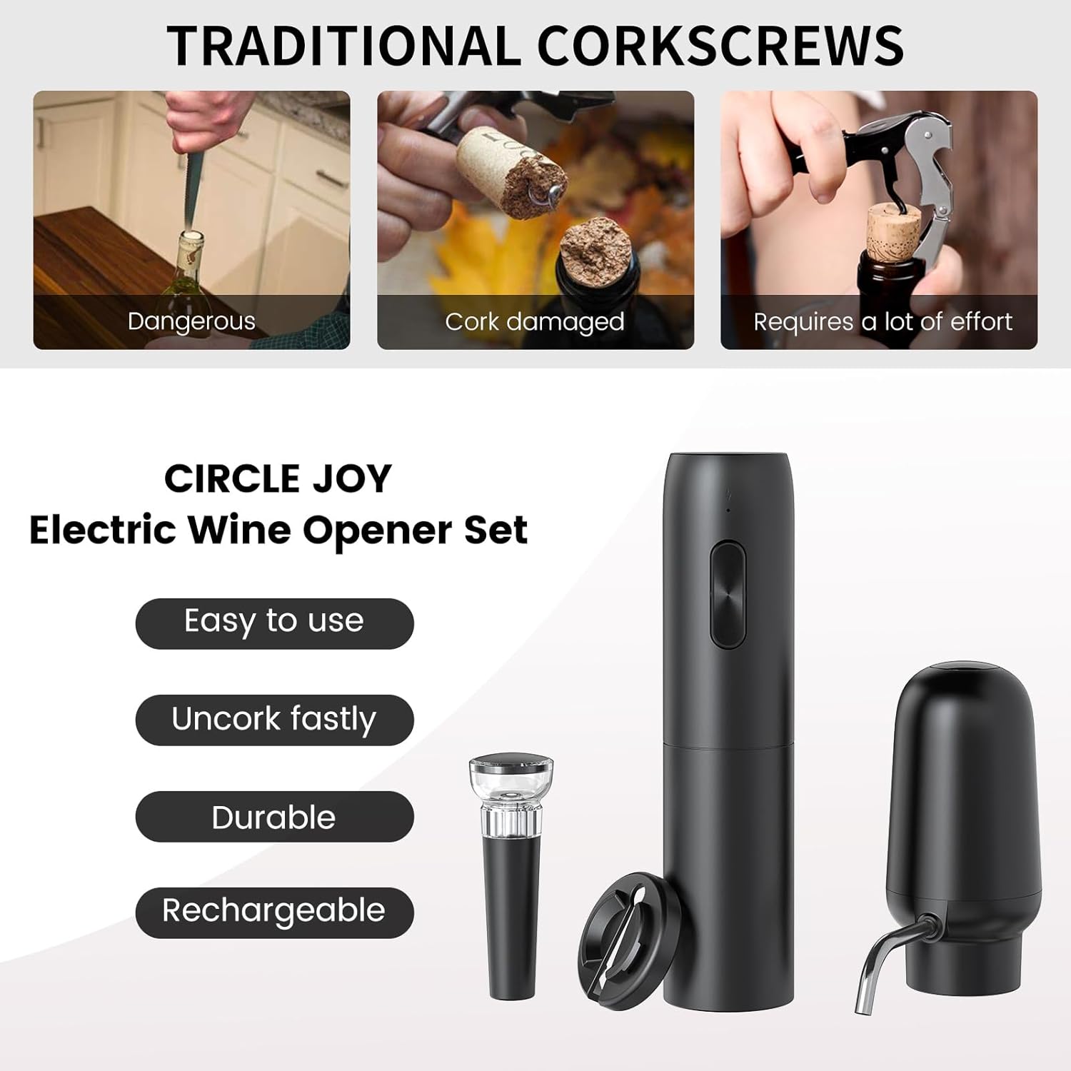 Effortless Electric Wine Opener Set