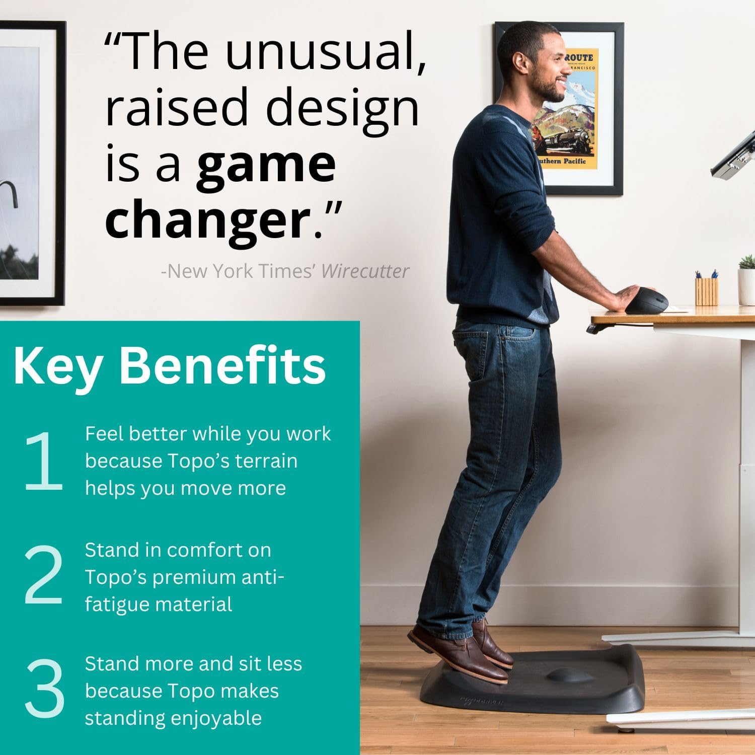 Topo Comfort Mat for Standing Desks