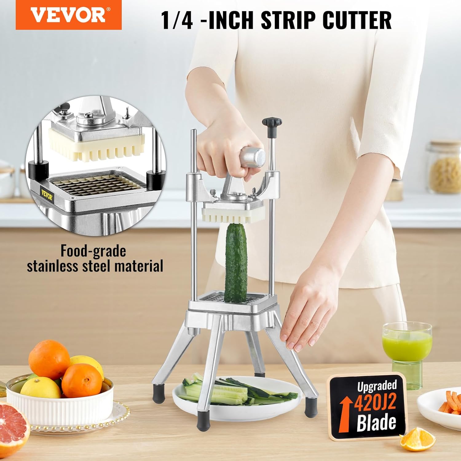 Stainless Steel Commercial Dicer with 14 Blade
