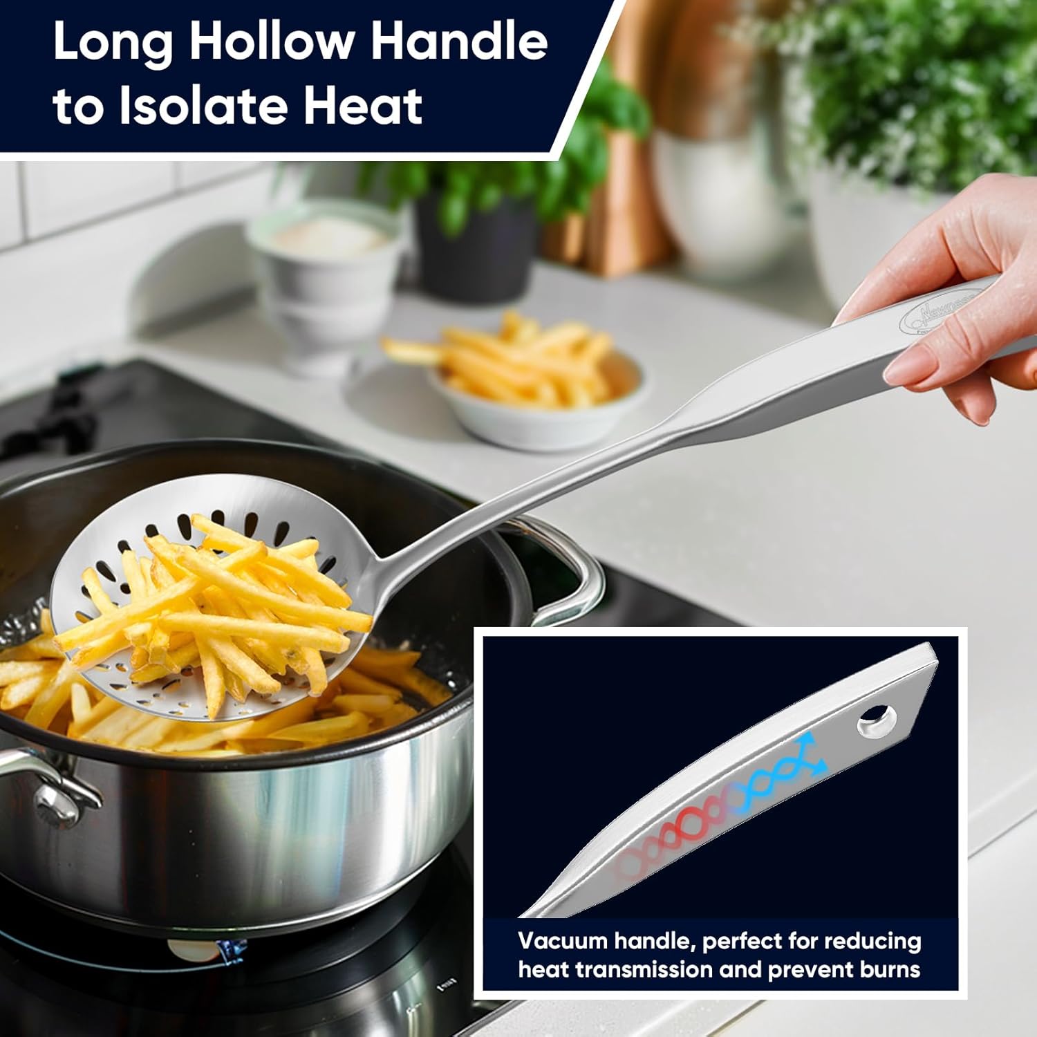 Stainless Steel Skimmer Spoon Durable Kitchen Tool from Newness