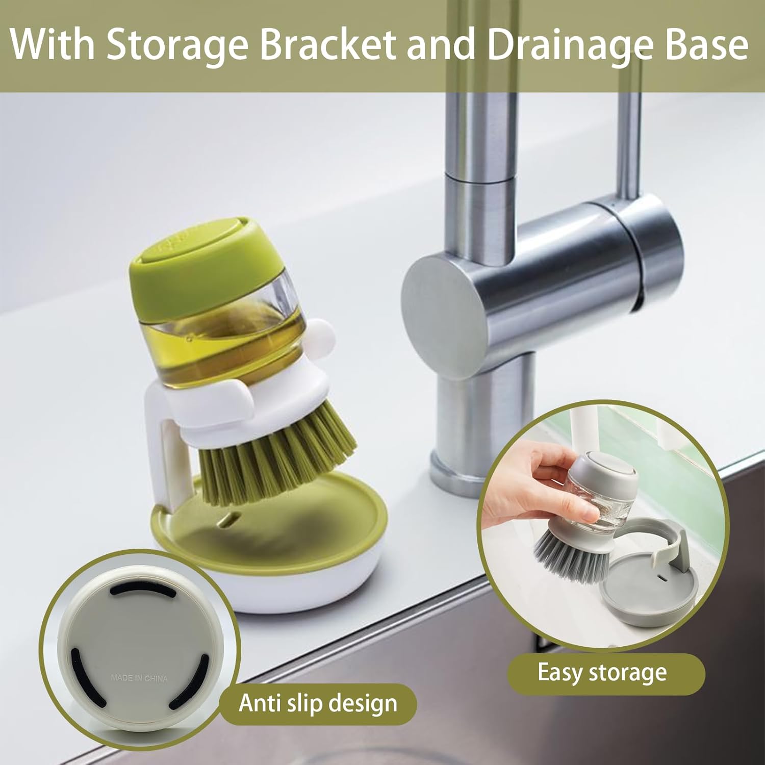 Efficient Cleaning Dispenser Brush for Easy Kitchen Use