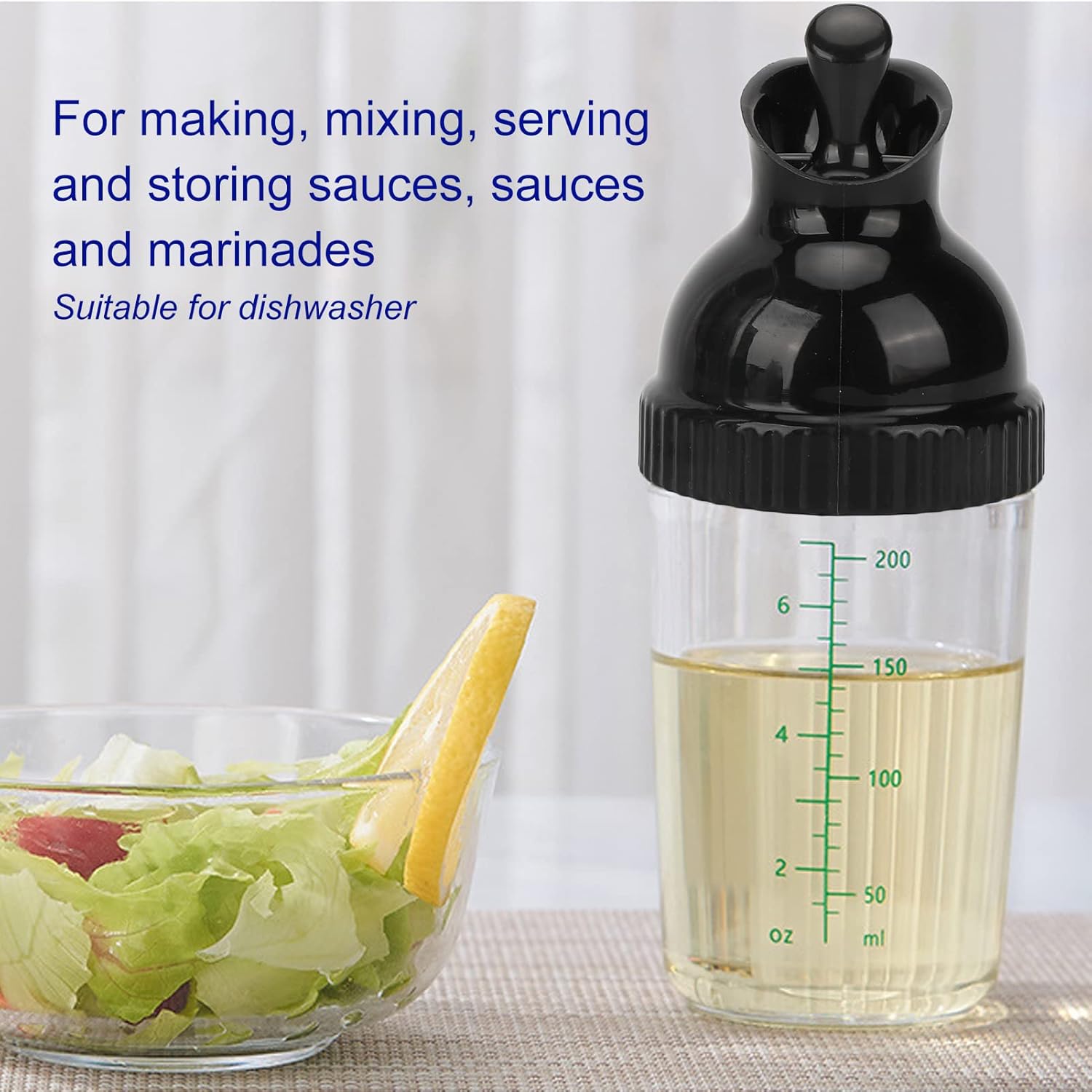 FLEXMAN Salad Dressing Shaker 200ml Black 1