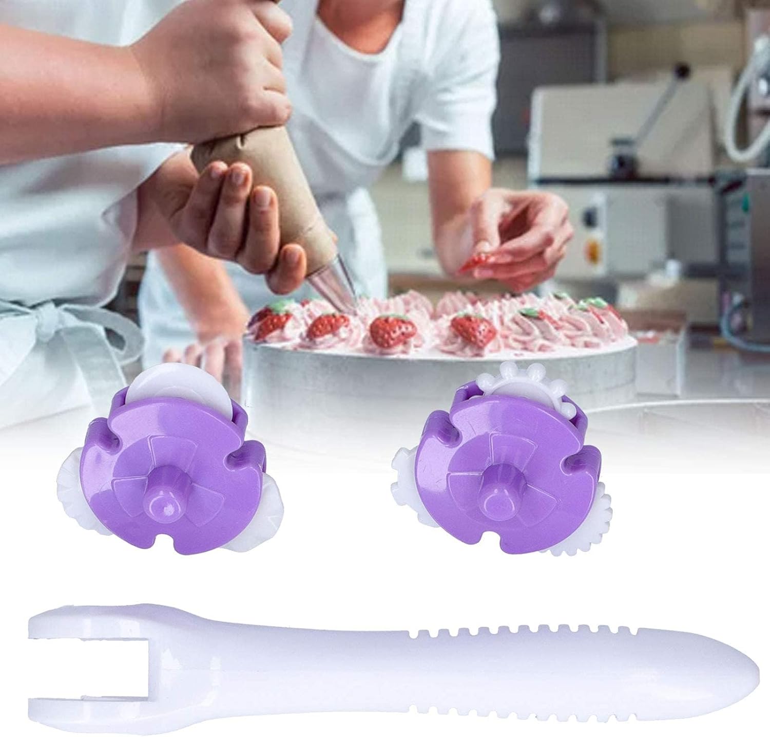 HERCHR Pastry Wheel Cutter Set Stainless Steel for Pie Cookies More