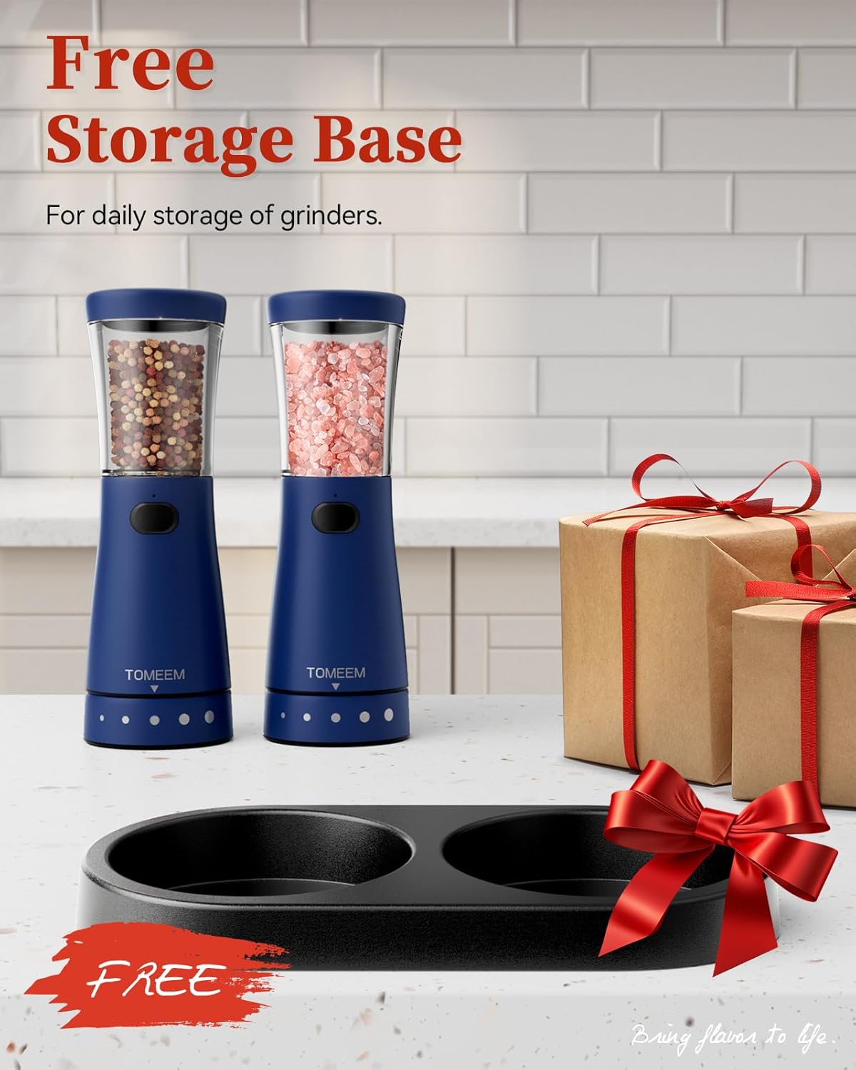 Ergonomic Electric Salt and Pepper Grinder Set with 45 oz Capacity