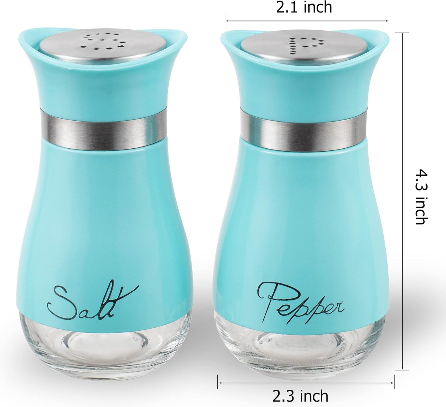Lonffery Salt and Pepper Shakers Set of 2 Turquoise