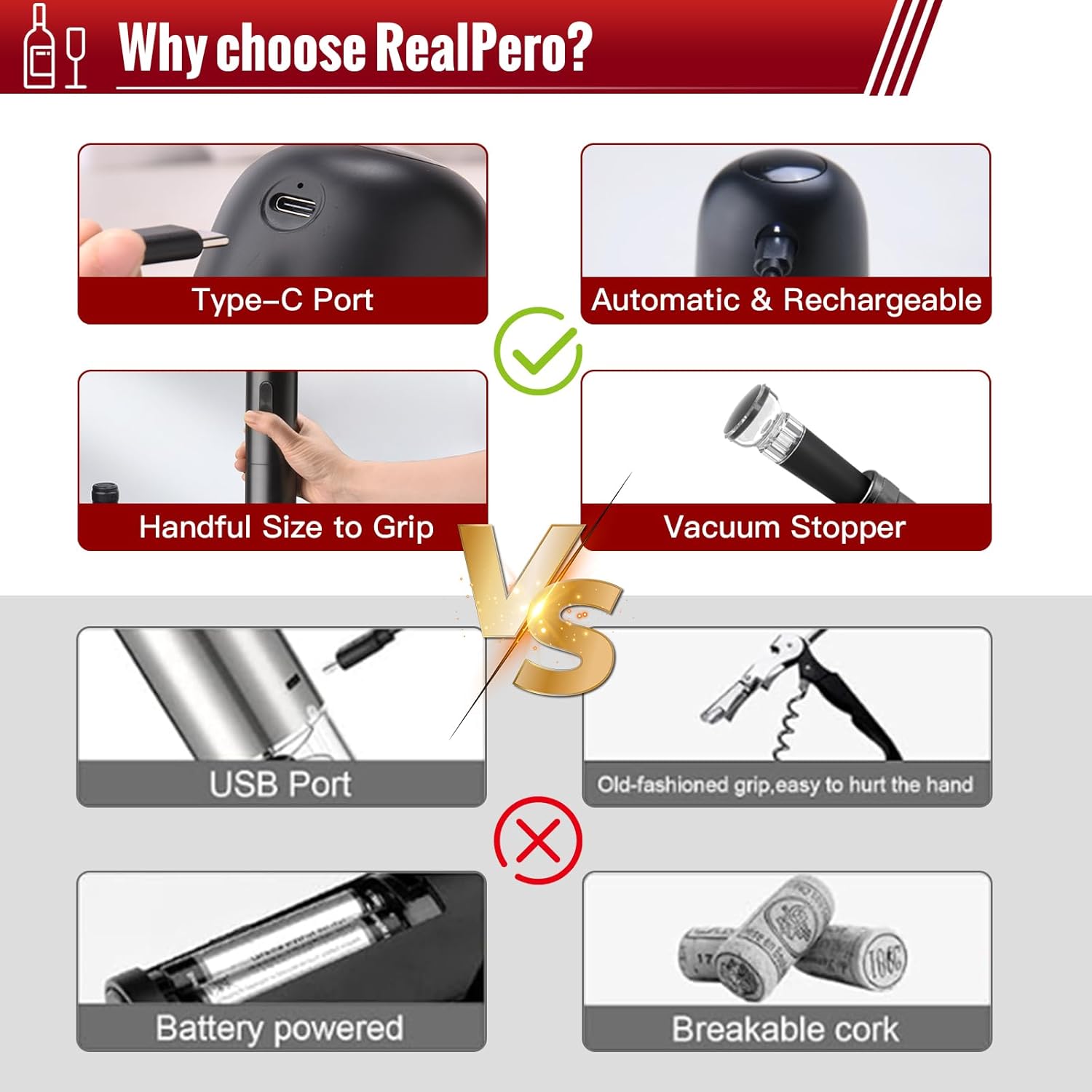 Electric 4-in-1 Wine Opener Set