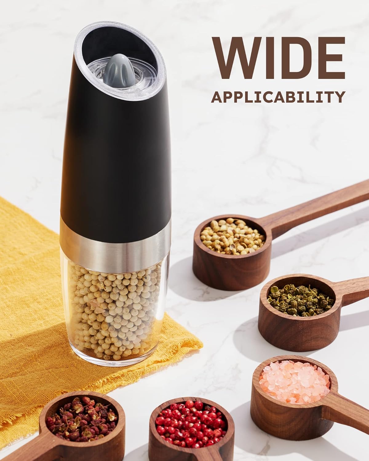 Sangcon Gravity Electric Salt and Pepper Grinder Set