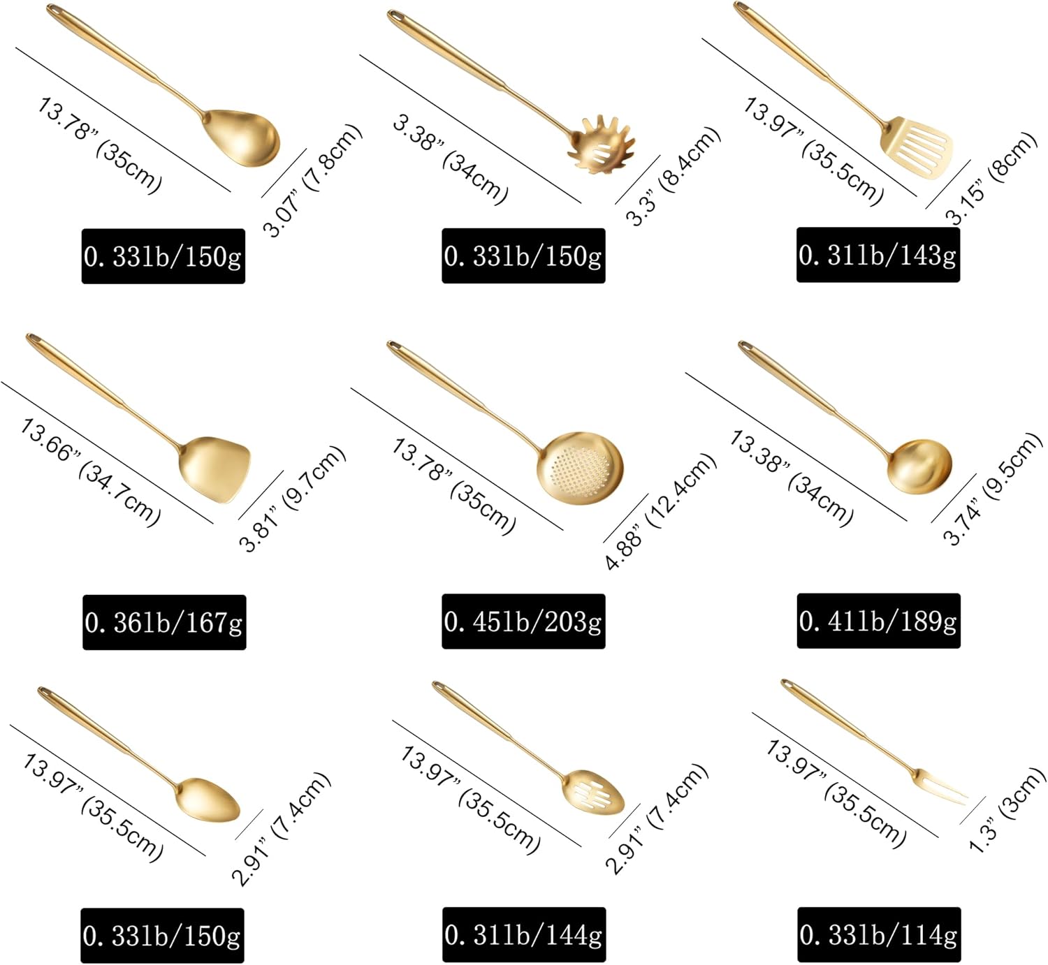 9-Piece Stainless Steel Cooking Utensils Set