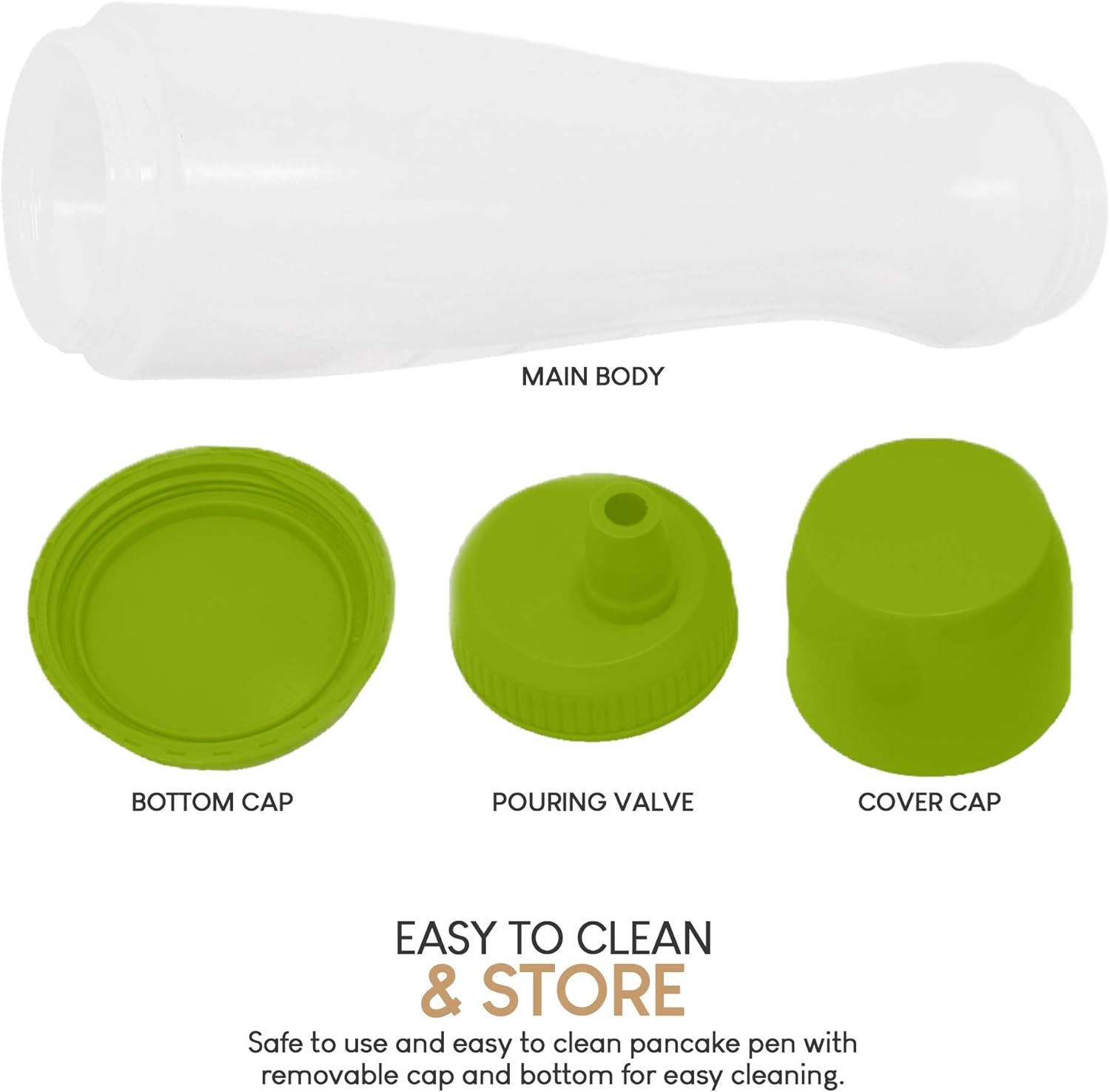 Easy Squeeze Pancake Batter Dispenser with Measurement Markers