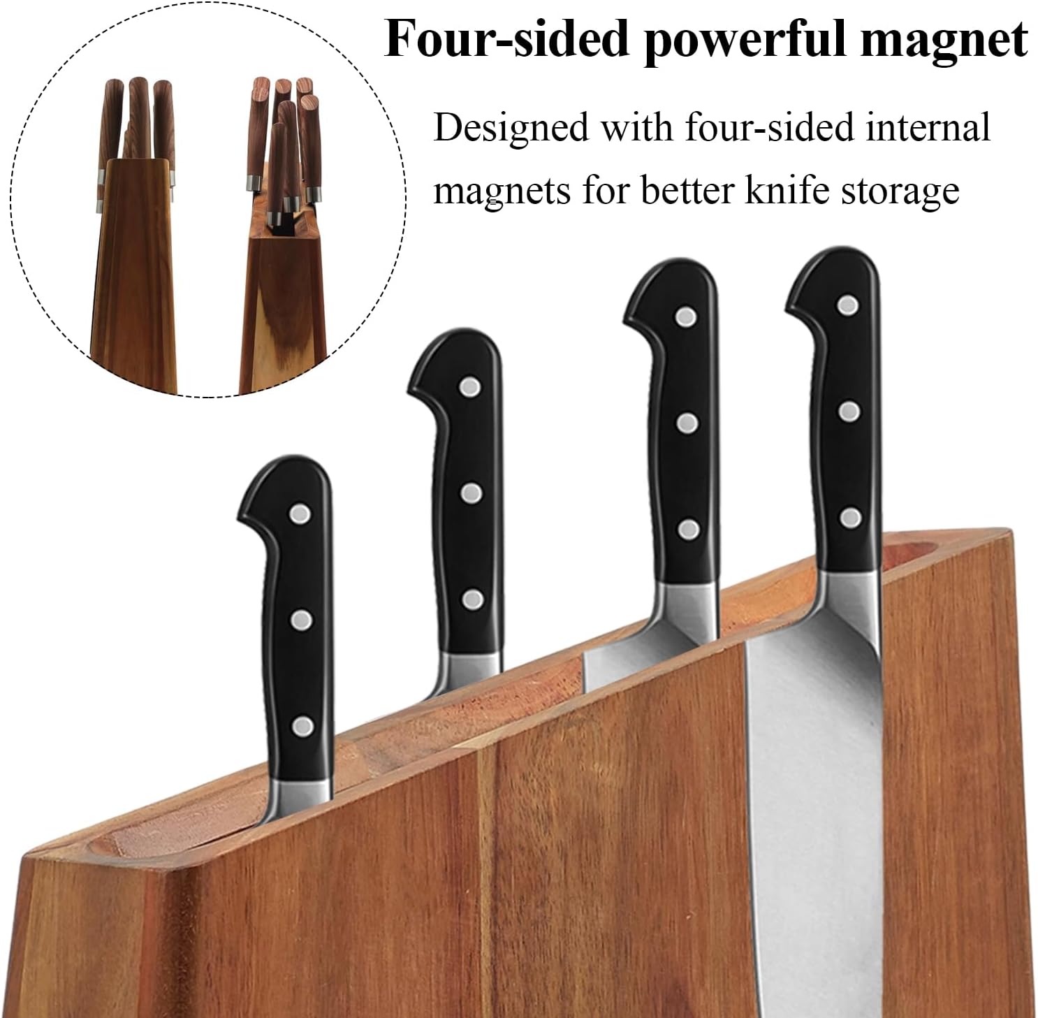 Magnetic Knife Block Holder - Stylish Magnetic Knife Block for Kitchen Storage