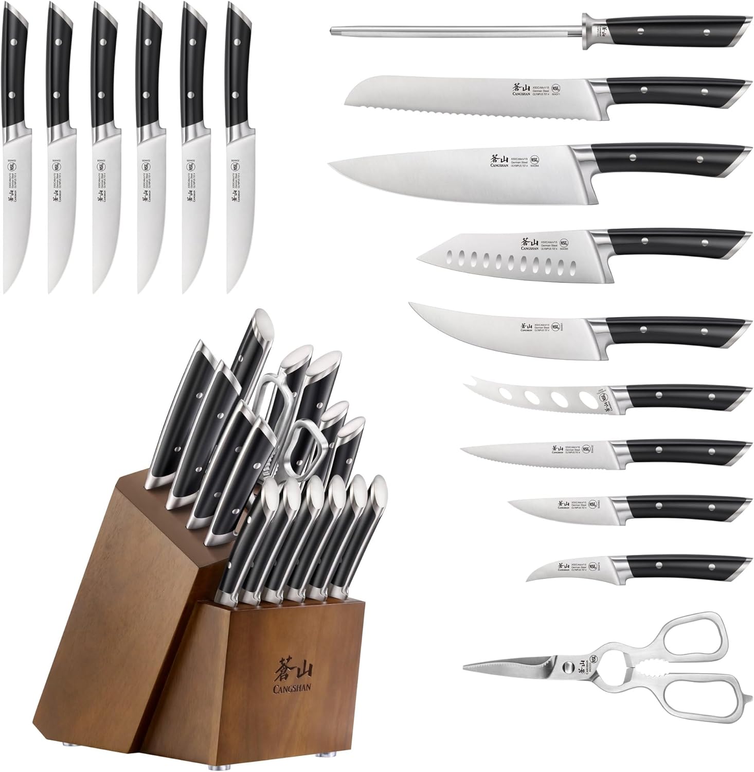 Cangshan 17-Piece Knife Block Set