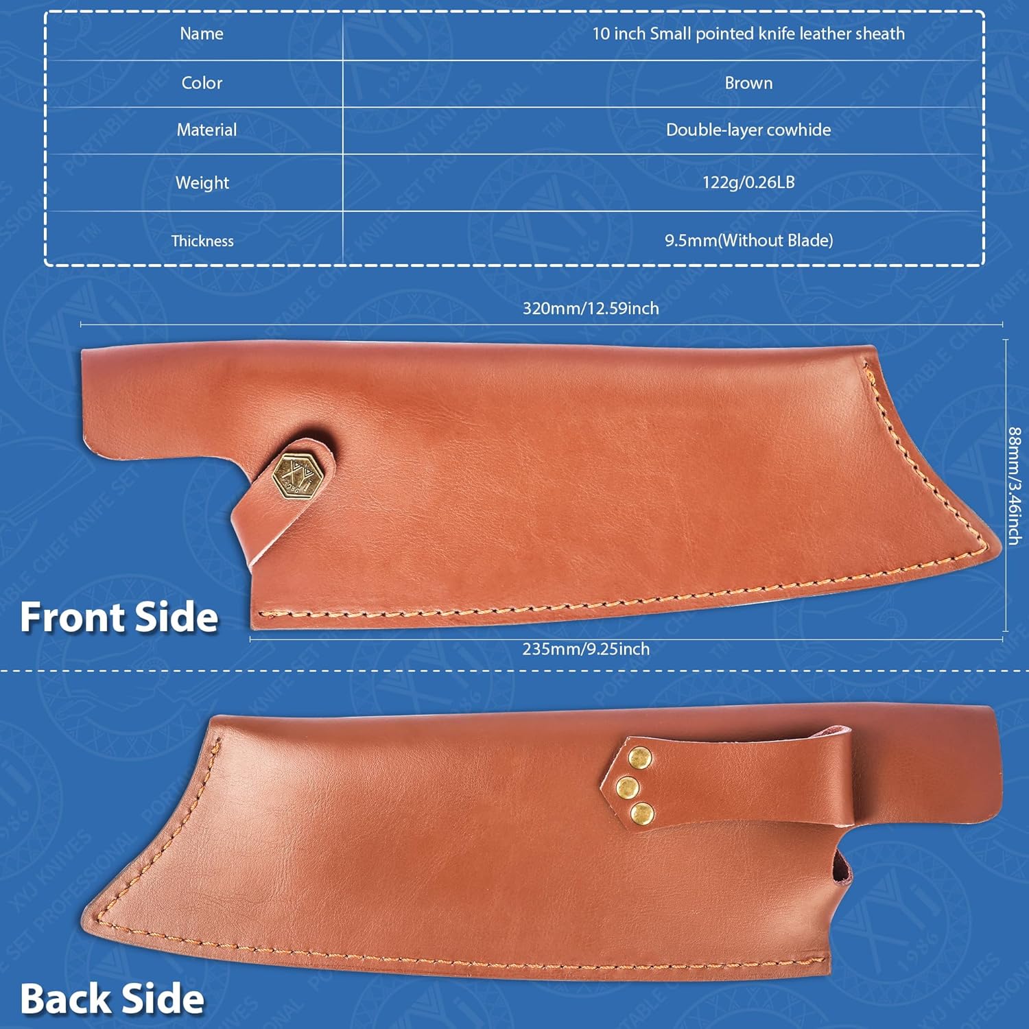 XYJ Leather Knife Sheath for 10 Inch Chef Knife