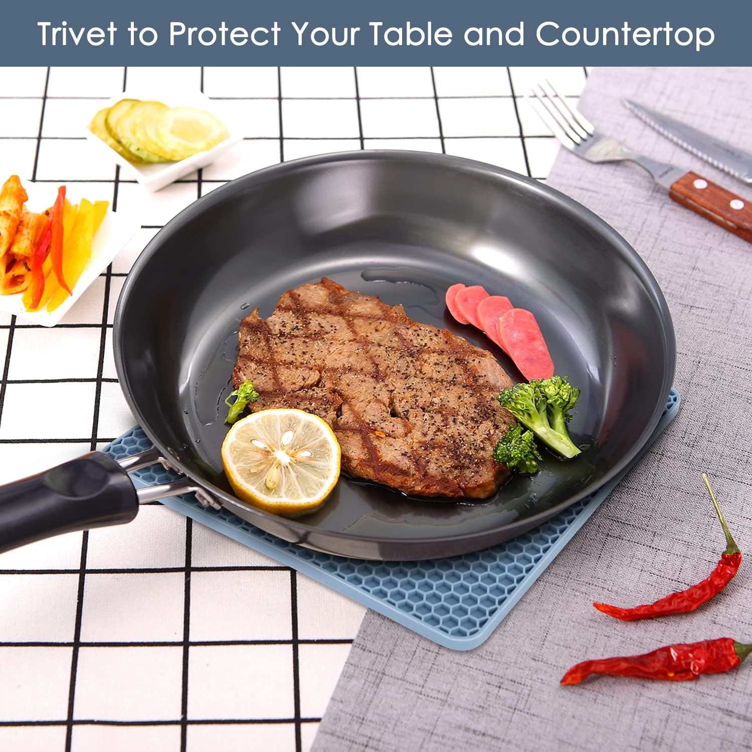 Premium Silicone Trivets for Hot Dishes 4-Pack with Heat-Resistant Surface