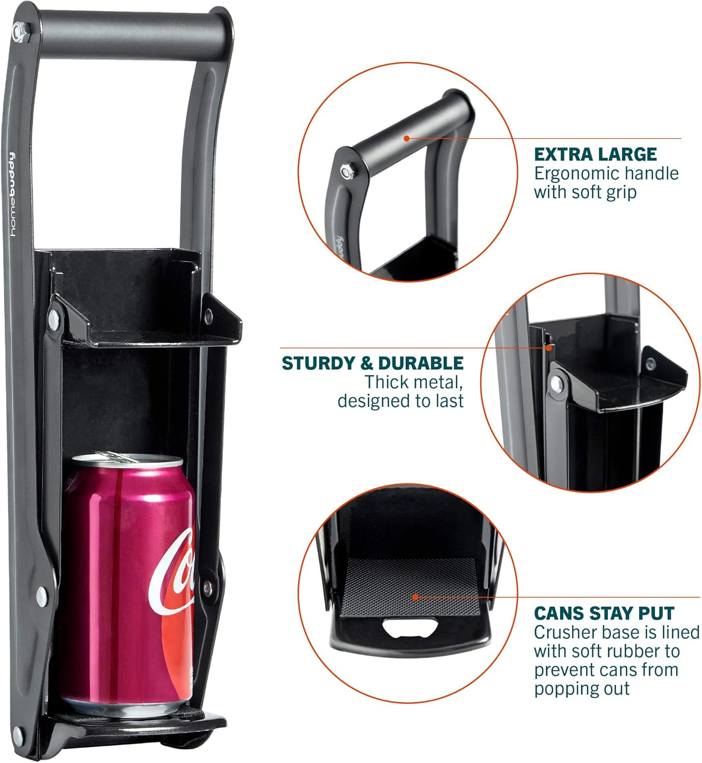 HomeBuddy Aluminum Can Crusher - Compact Sturdy for Recycling