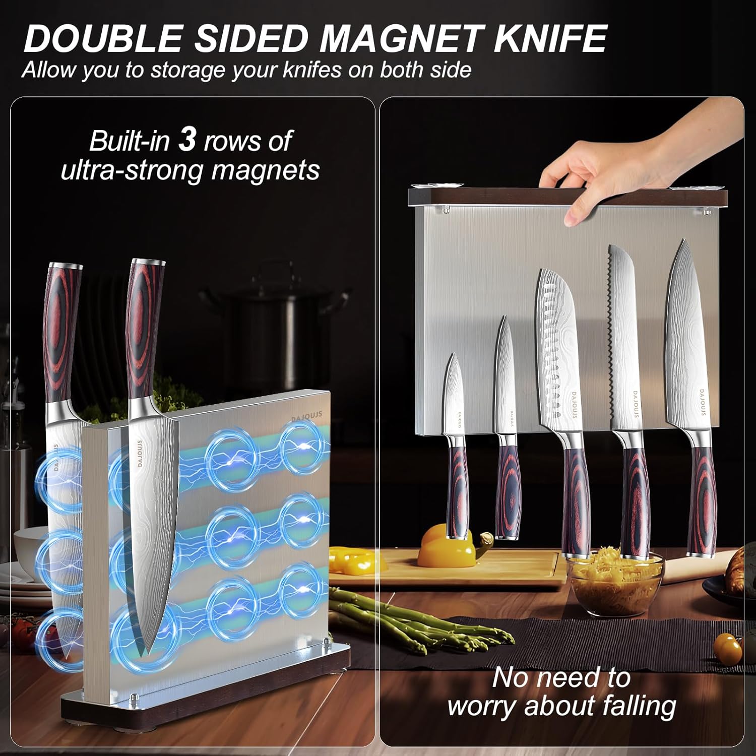 Versatile Kitchen Knife Set with Magnetic Block