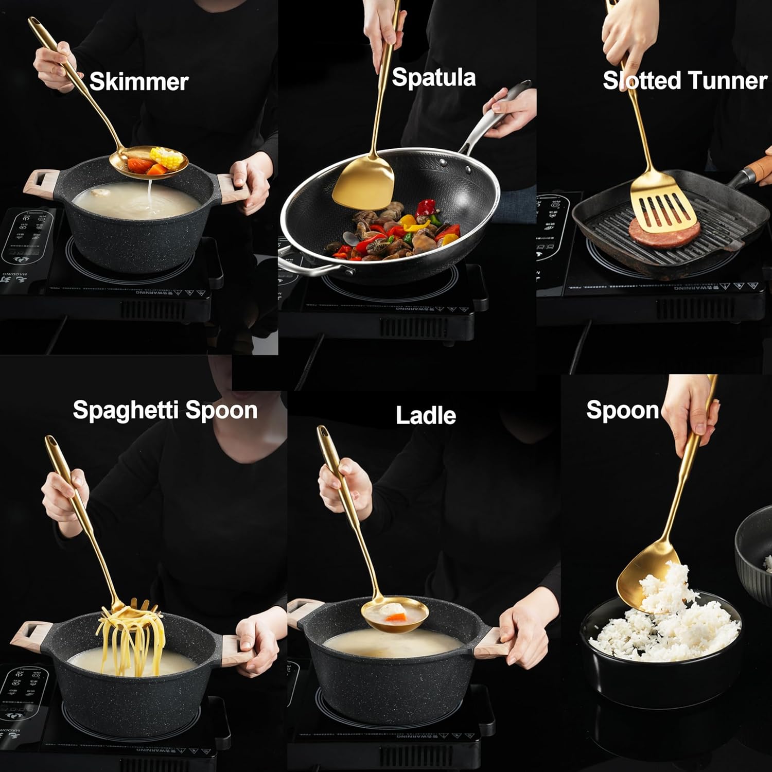 9-Piece Stainless Steel Cooking Utensils Set