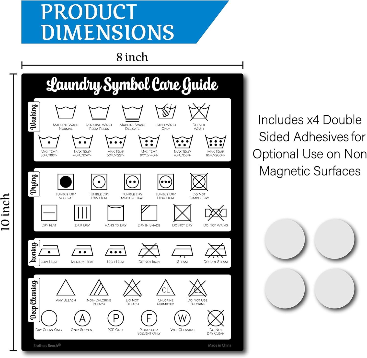Magnets Symbols for Laundry Care