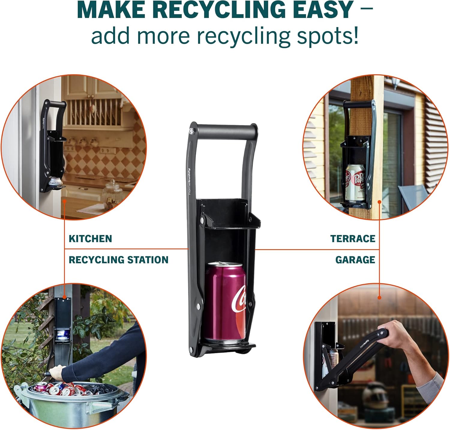 HomeBuddy Aluminum Can Crusher - Compact Sturdy for Recycling