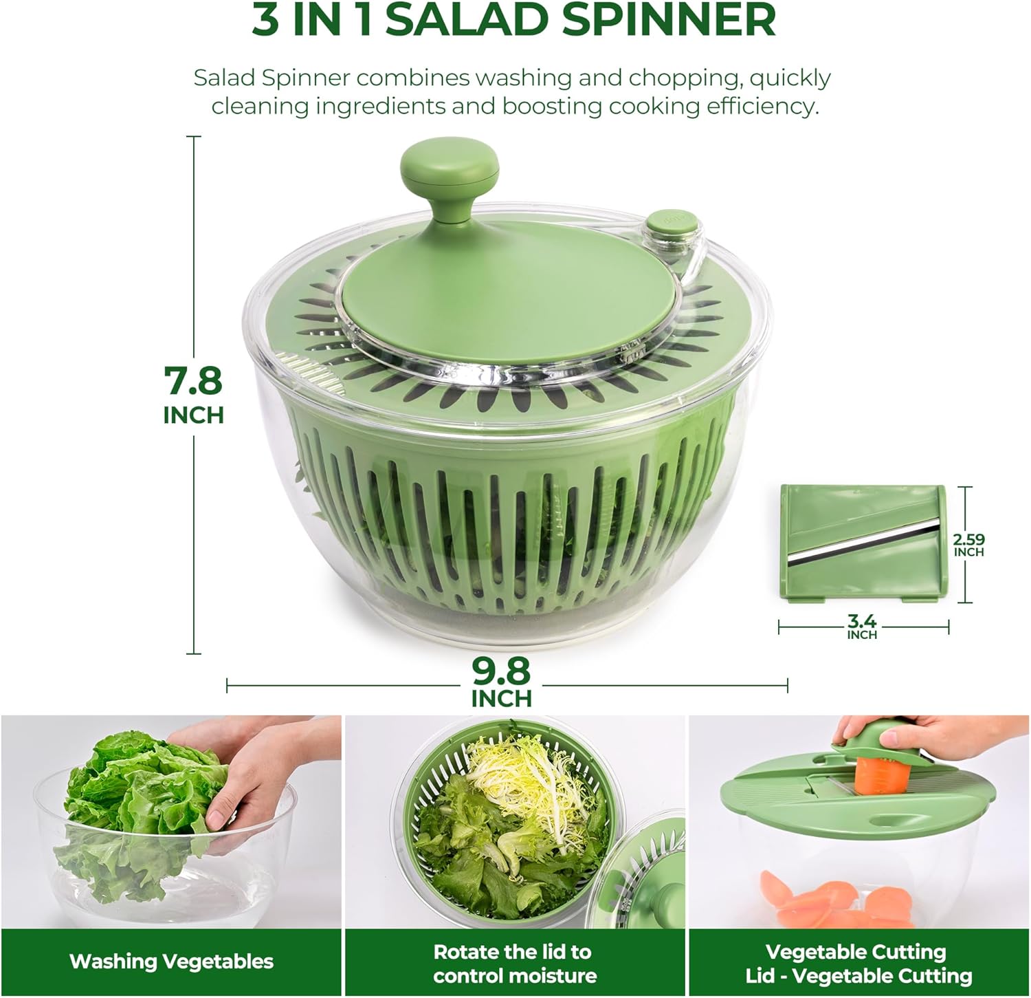 SUSTEAS Salad Spinner Efficient Kitchen Tool