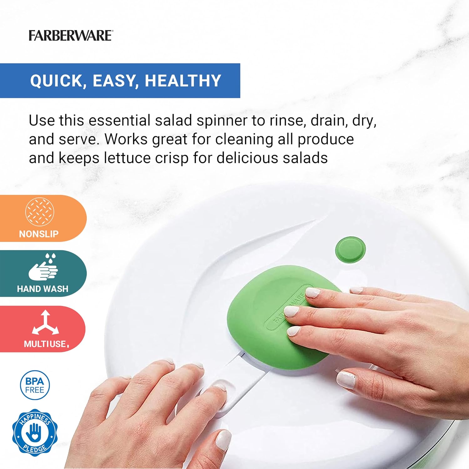 Pro Pump Salad Spinner with Bowl and Colander