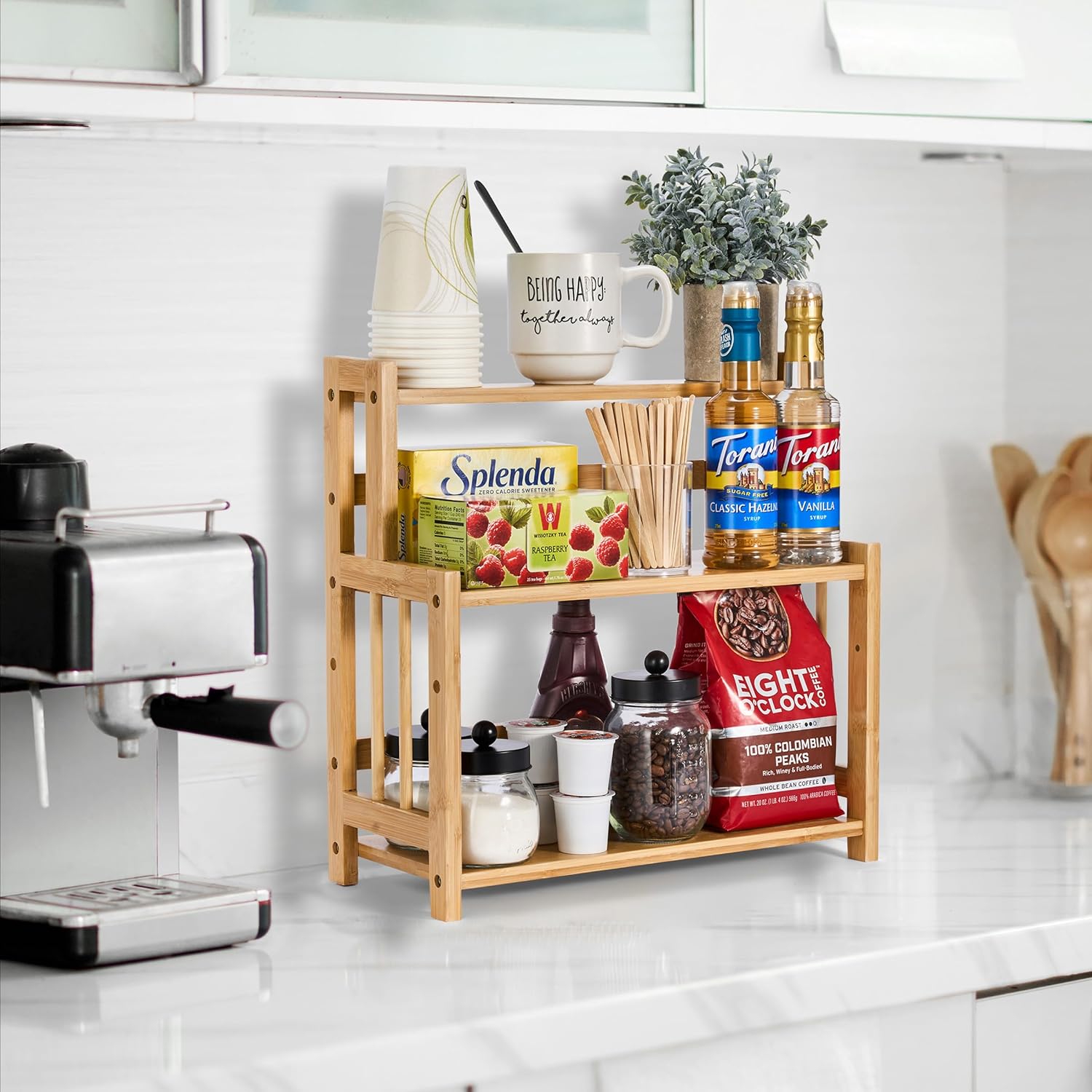 Sorbus 3-Tier Bamboo Spice Storage Organizer